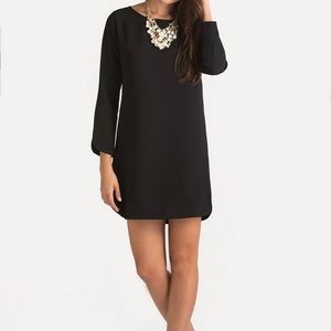 Vince Camuto Womens Black Mini Shift Dress Split Sleeves size 2